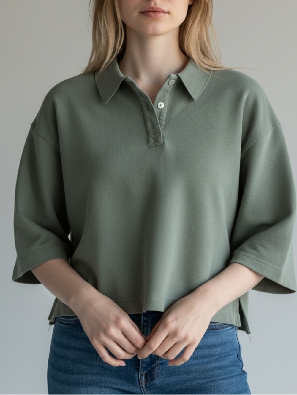 NWOT Citizens of Humanity Lowen Pique Polo small green